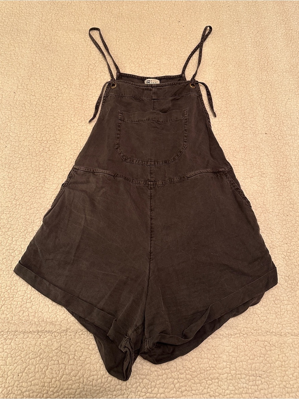 Billabong Charcoal Black Tie-Strap Romper